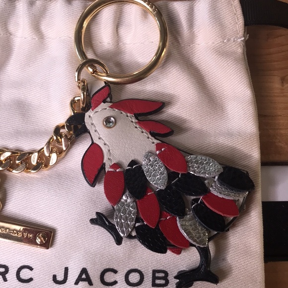 Marc Jacobs Year of the Rooster Leather Keychain Bag Charm with Gold Hardware - Picture 2 of 16